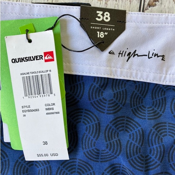 🌴QUICKSILVER Highline Tokolo Scallop 18" Board Shorts for Men 🌴 - Picture 8 of 8